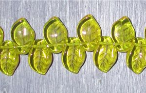 Böhmische Glasperlen - Blätter